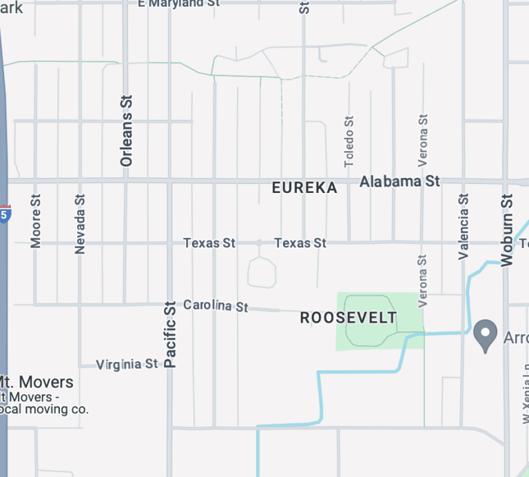 A screenshot of a Google Map referring to the Eureka Neighborhood